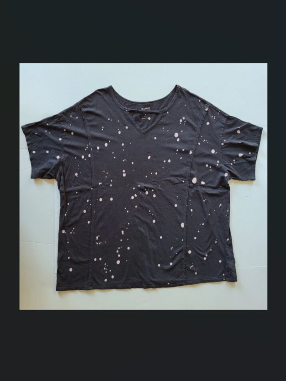 Heritage Torrid Jersey T-Shirt 4 / 4x Cotton Gray Bleach Splatter Grunge Goth